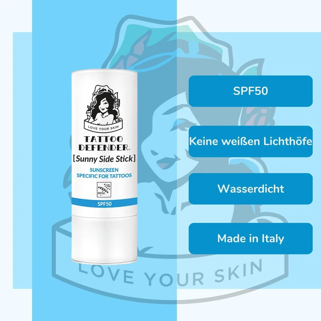 Солнцезащитный стик «Sunny Side Stick» SPF 50+ для татуировок от Tattoo Defender Tattoo Defender — фото 3