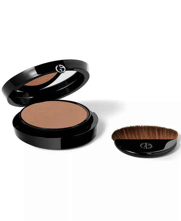 Светящаяся шелковистая прессованная фиксирующая пудра Armani, 7 (medium to tan with peach undertones) — фото 3