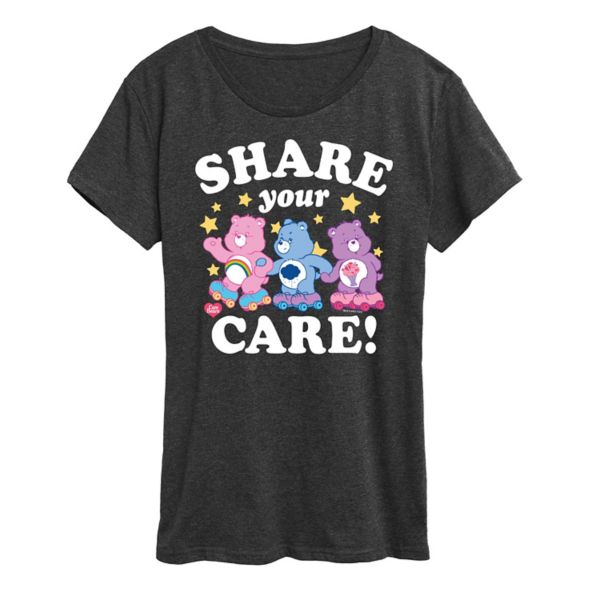 

Женская футболка Care Bears с принтом "Делись заботой" Licensed Character, цвет charcoal gray