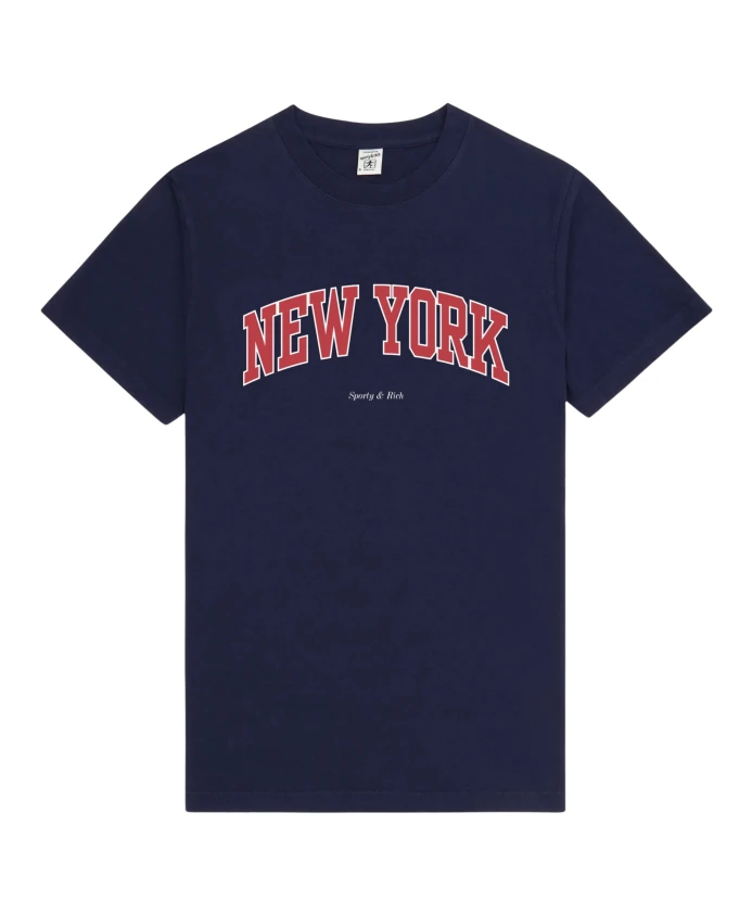 

Футболка с графическим принтом «Нью-Йоркский плющ» Sporty & Rich, синий