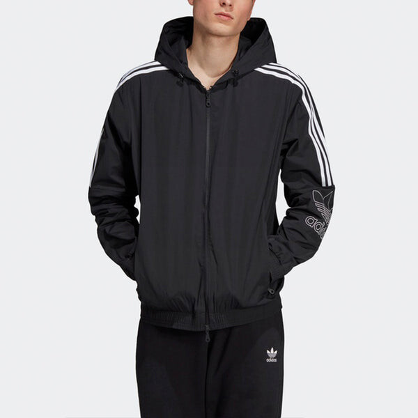 Куртка adidas originals Casual Zipper Hooded Jacket Black, черный — фото 3