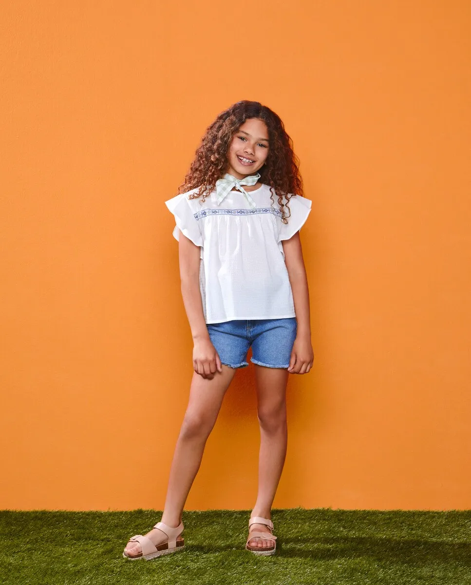 

Базовые шорты для девочки Kids El Corte Inglés, светло-голубой