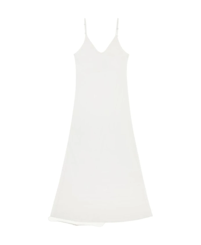 

Белое хлопковое длинное платье с логотипом Mm6 Maison Margiela, белый