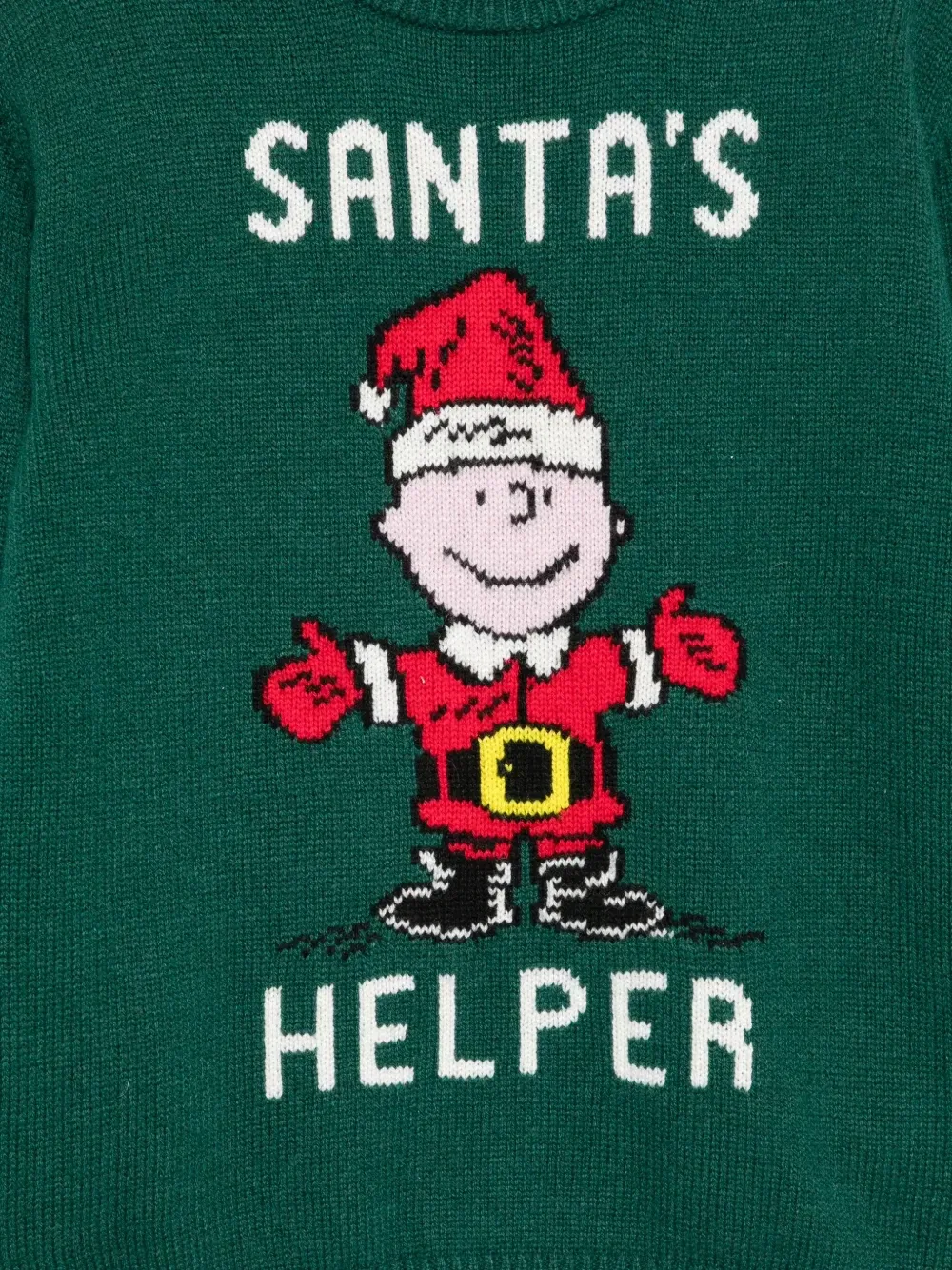 Свитер с круглым вырезом из коллекции X Peanuts MC2 Saint Barth Kids, зеленый — фото 3
