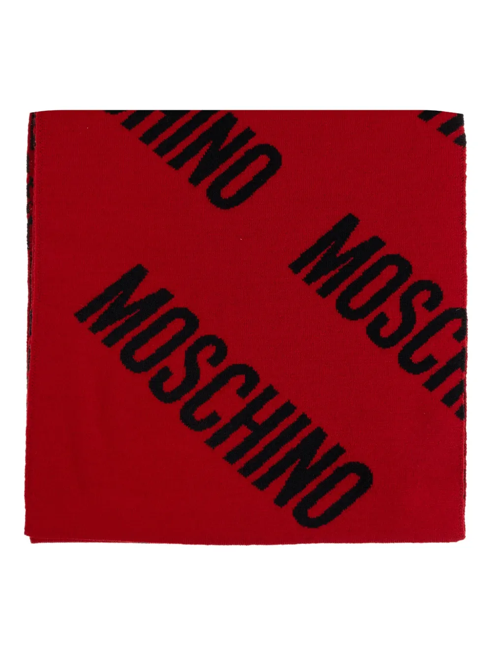 

Шерстяной шарф с логотипом Moschino, красный