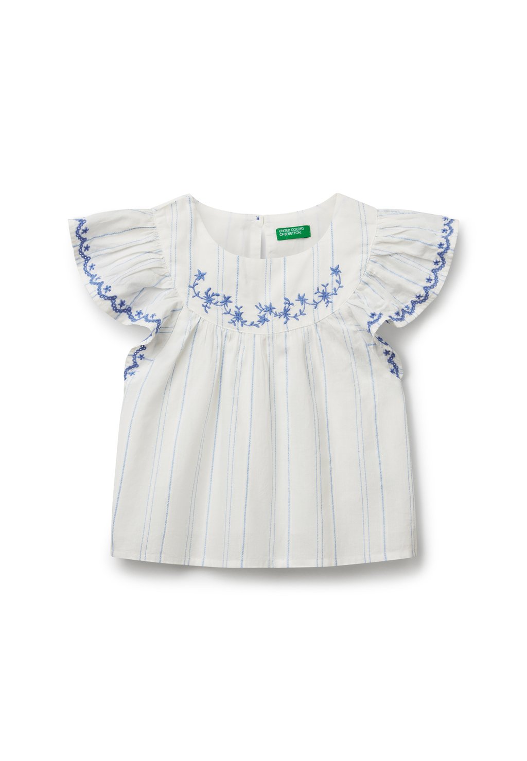 

Блуза WITH FLORAL EMBROIDERY United Colors of Benetton, белый