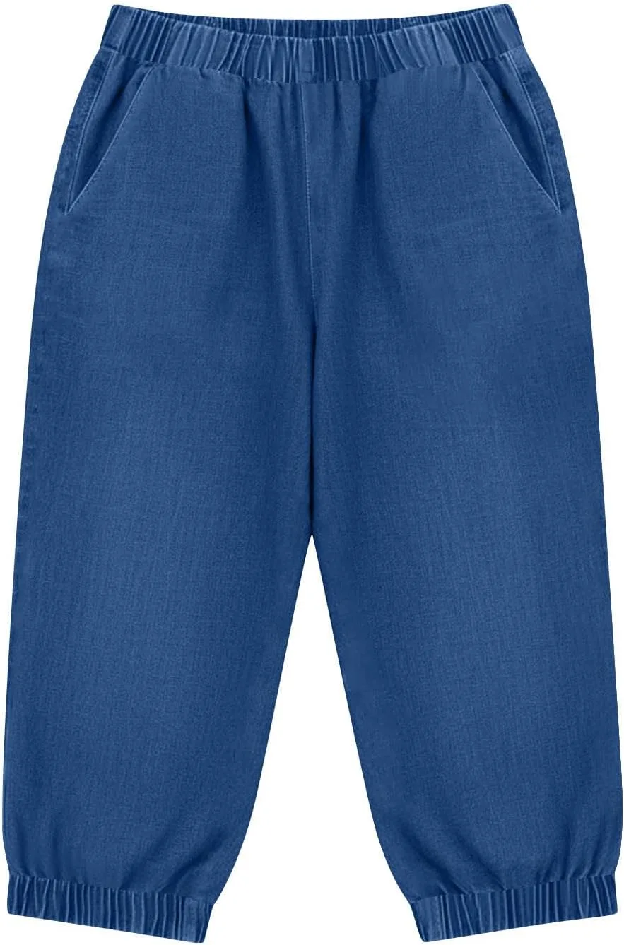 Женские капри-брюки Casual для летнего хайкинга, свободные мягкие спортивные штаны с карманами Generic, синий — фото 4