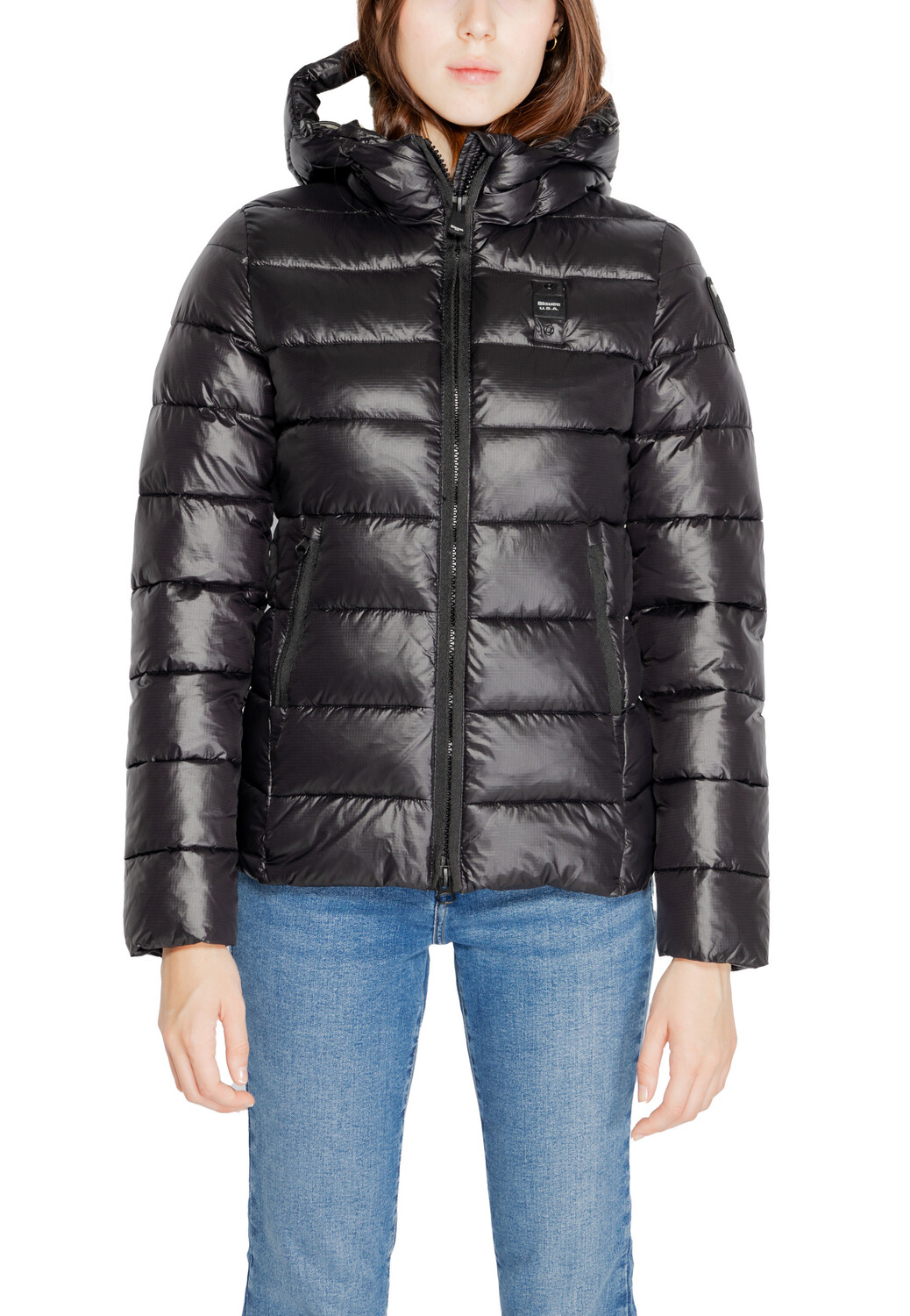 

Куртка Blauer стеганая с капюшоном, черный