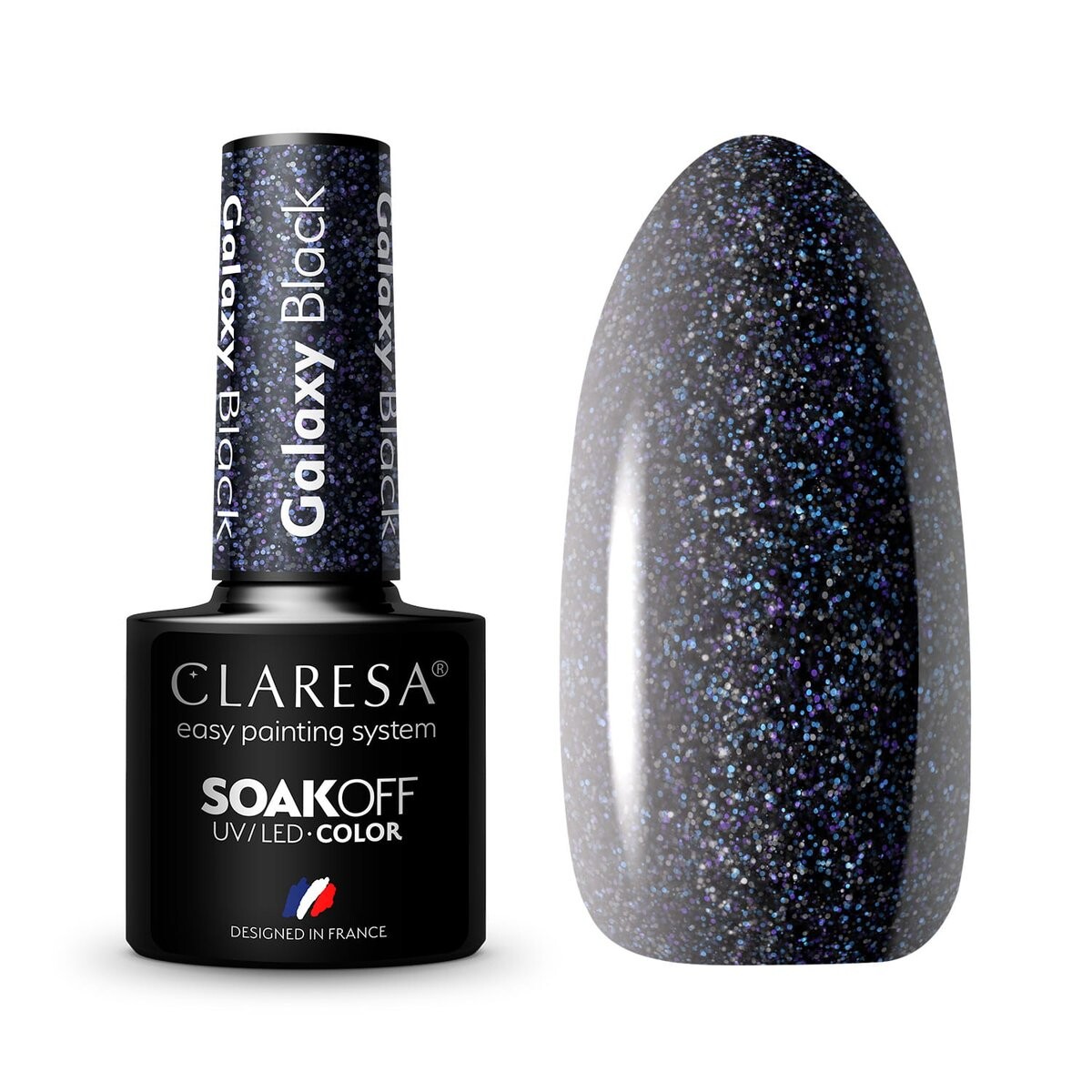 

Лак гибридный Claresa galaxy черный 5г