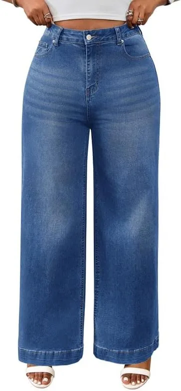 

Женские джинсы Wide Leg High Waisted Stretchy Straight Leg Mesily