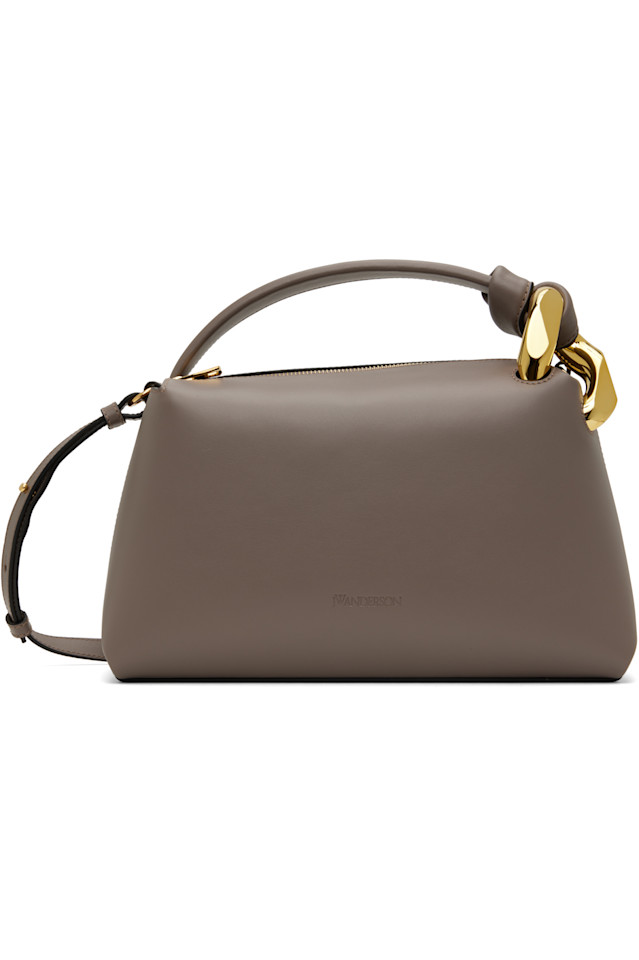 

Кожаная сумка Jwa corner с верхней ручкой Jw Anderson, цвет taupe