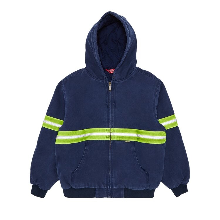 

Куртка Supreme Reflective Stripe Hooded Work Jacket, темно-синий