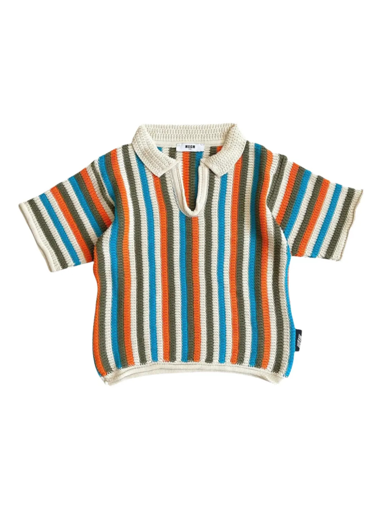 

Детская рубашка-поло в полоску MSGM MSGM Kids, нейтральный