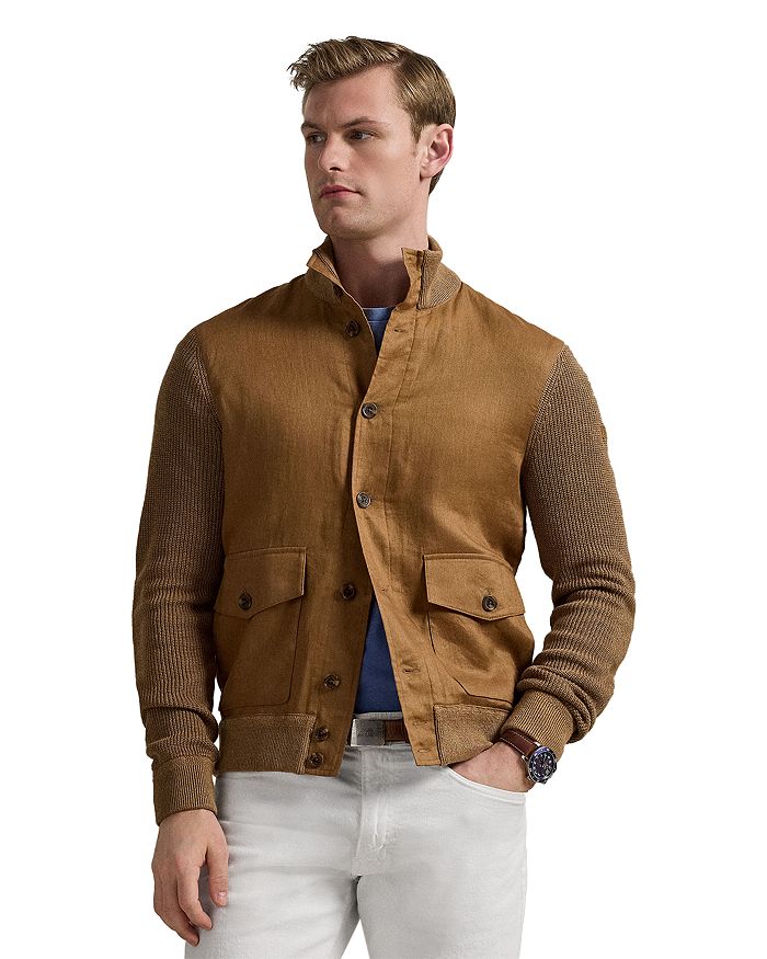 

Гибридный кардиган из льна Polo Ralph Lauren, коричневый