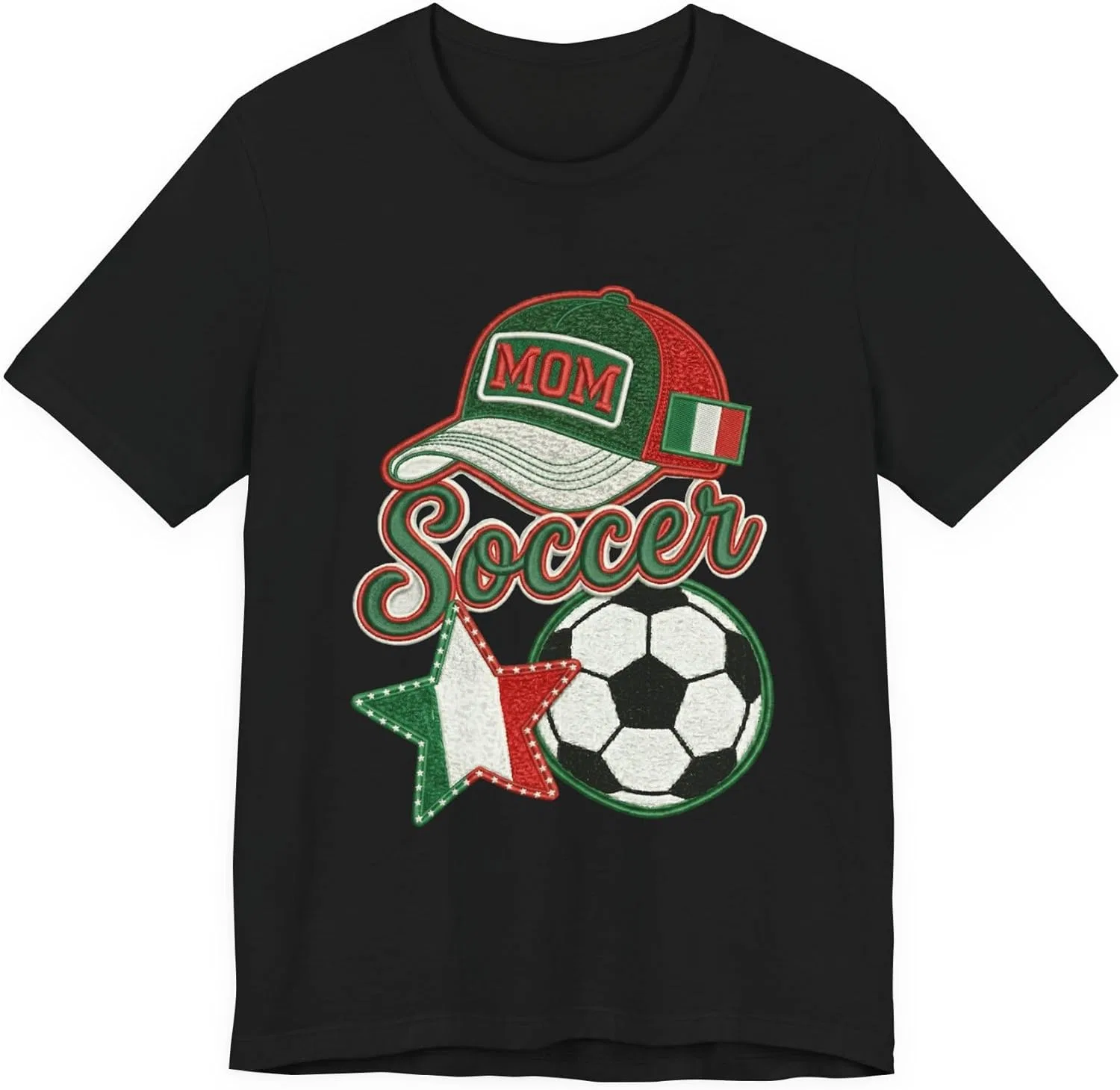 Футболка с принтом Mom Soccer Cap and Ball, бренд Generic, цвет Black