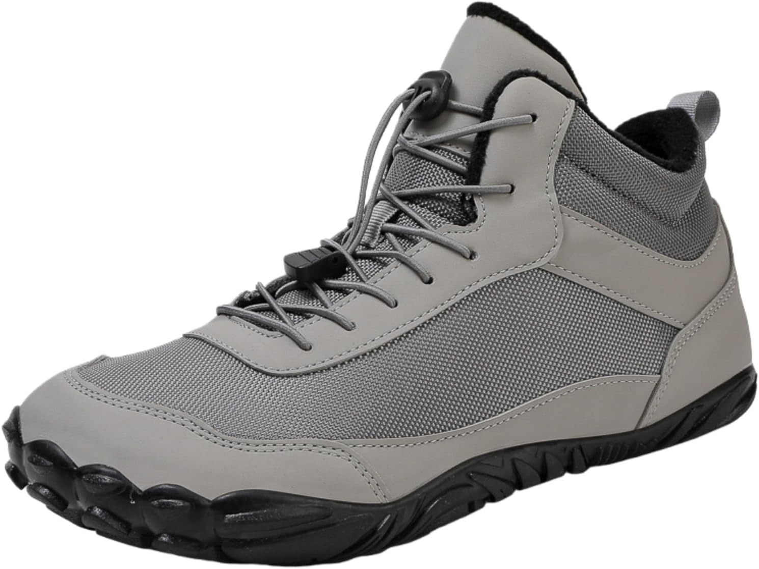 

Зимние ботинки, унисекс, для зимнего отдыха на природе, широкий носок, теплые и удобные ботильоны средней длины Generic, серый