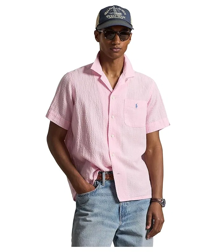 Рубашка из льняной смеси с сирсакером Classic Fit Polo Ralph Lauren, White