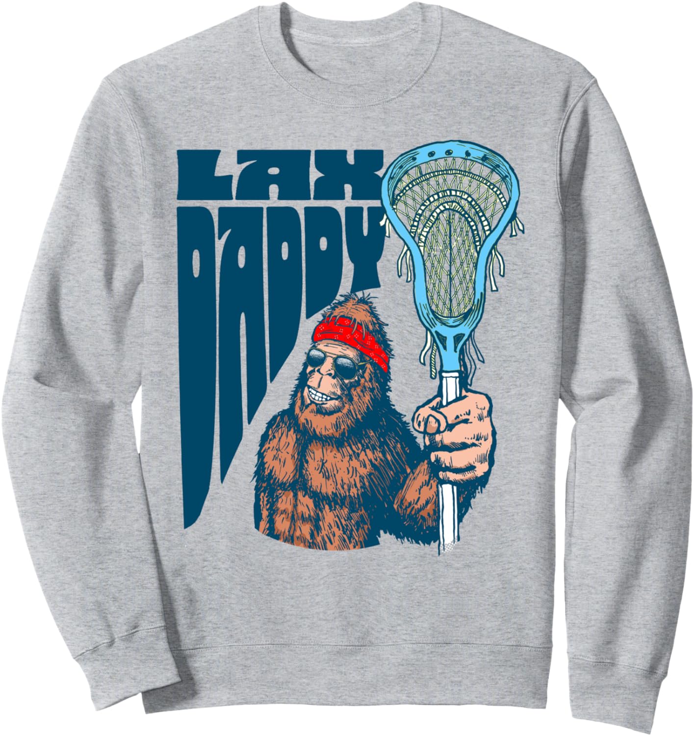 

Папа-лакбоксер! Забавная толстовка с изображением снежного человека и бороды Бигфута Giant Step Lacrosse Gear, серый