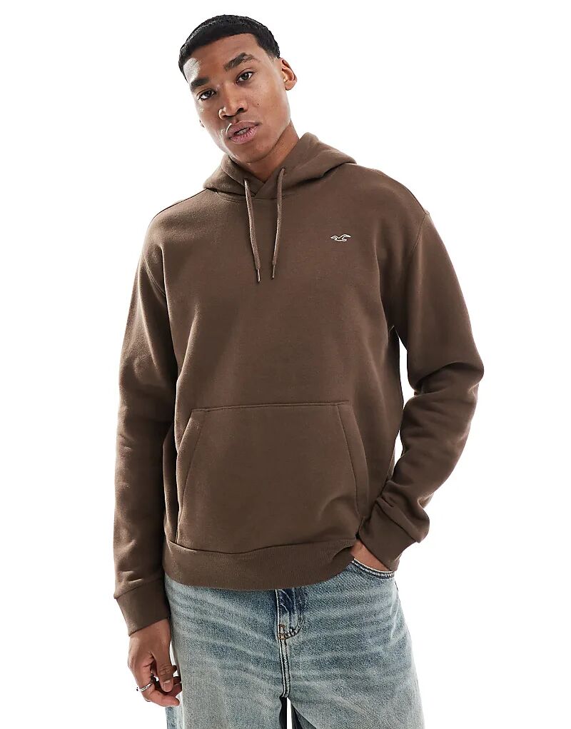 

Свободная толстовка с капюшоном Icon коричневого цвета Hollister