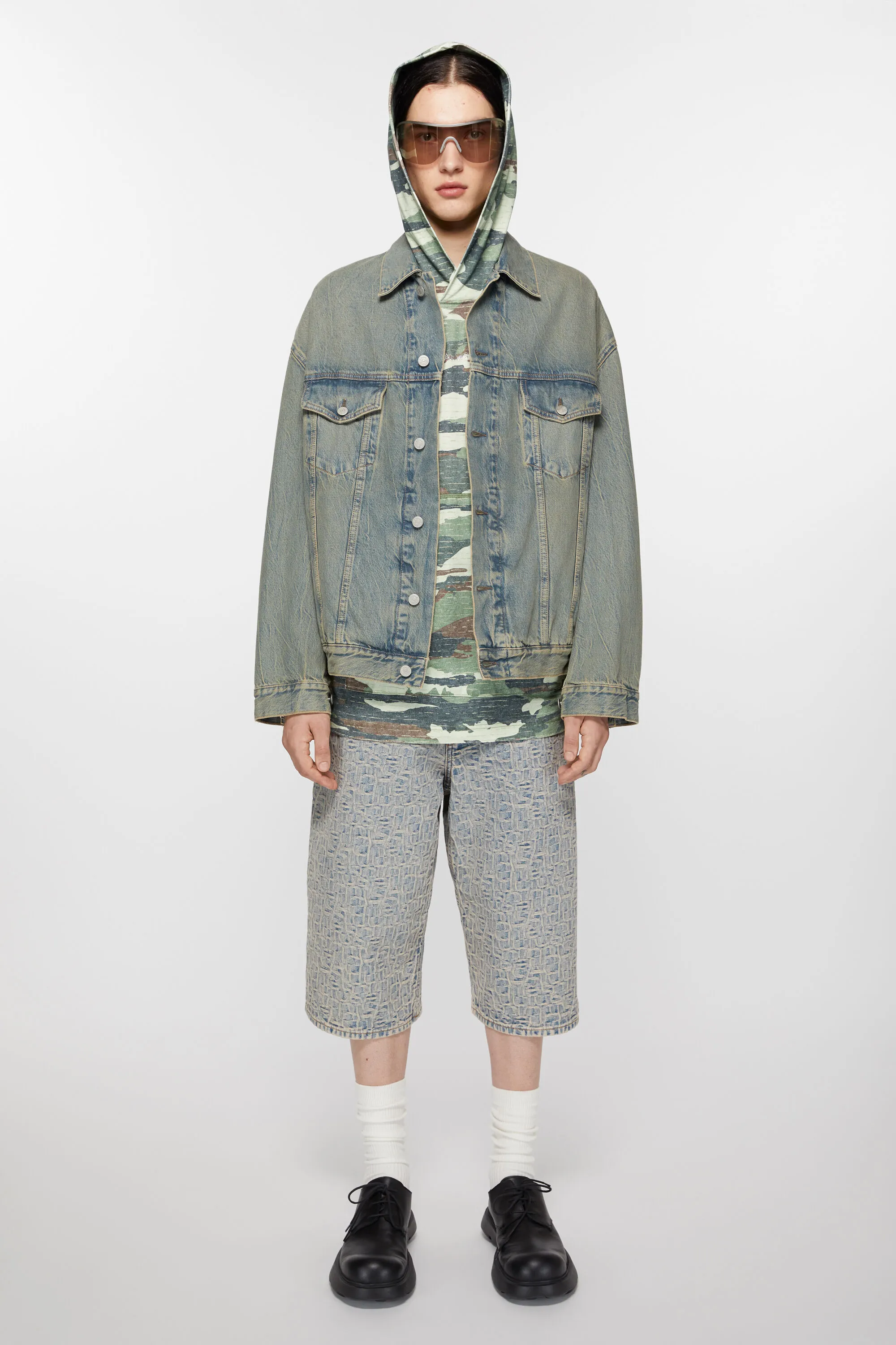 

Джинсовая куртка - Оверсайз крой Acne Studios, голубовато-бежевый