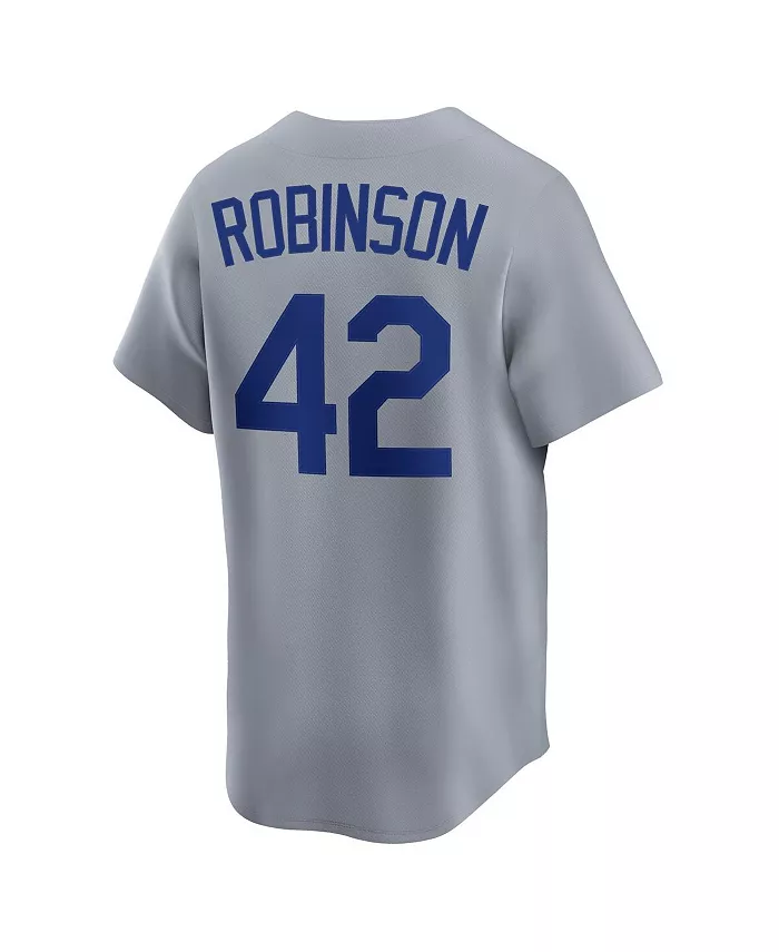 Мужская бейсбольная джерси Jackie Robinson серого цвета Brooklyn Dodgers в ретро-стиле из коллекции Cooperstown Limited Edition Nike — фото 3