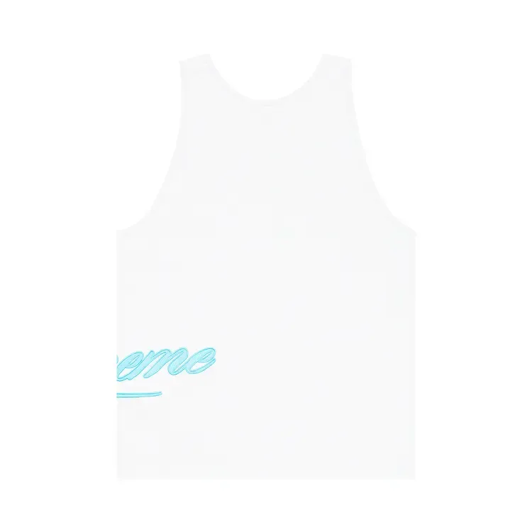 Майка Supreme Mesh Script Tank Top, белая — фото 2