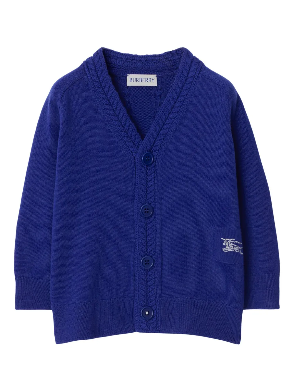 

Шерстяной кардиган с вышивкой EKD BURBERRY KIDS, синий