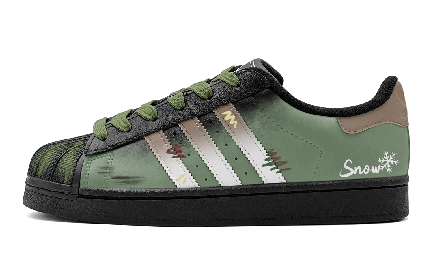 Superstar 2 Jasper Snow Trail Low top детские скейтбординг кроссовки для подростков Adidas Originals, зеленый — фото 3
