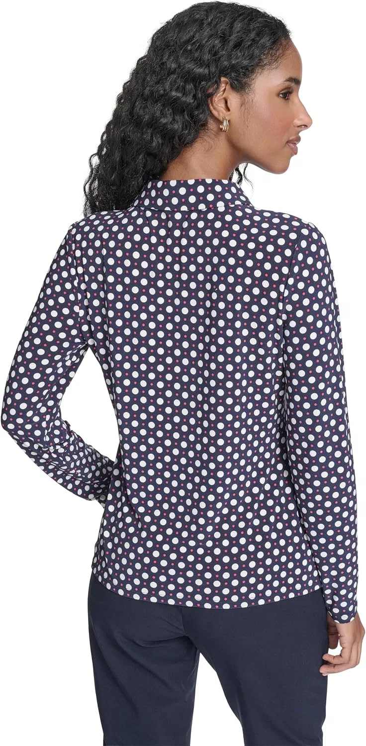 Блуза женская с длинным рукавом, Soft Work, Tommy Hilfiger, Midnight/Ivory/Recink Pink — фото 4