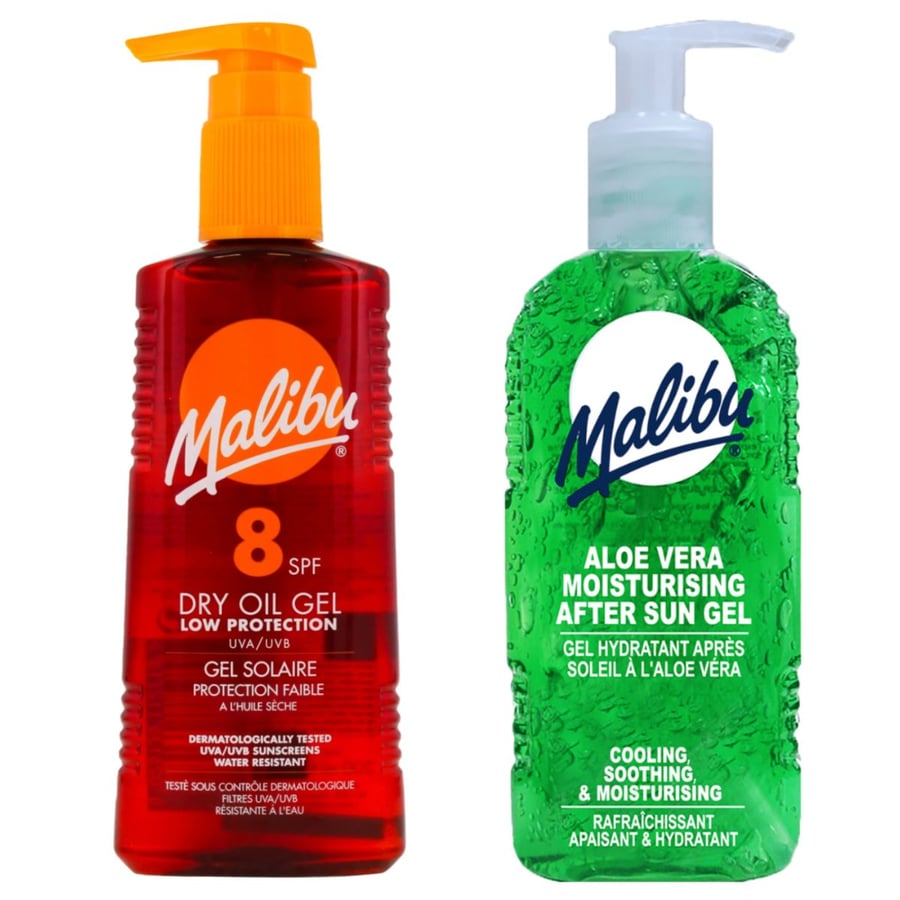 

Гель для загара Malibu SPF8 200 мл + Гель после загара с алоэ 200 мл