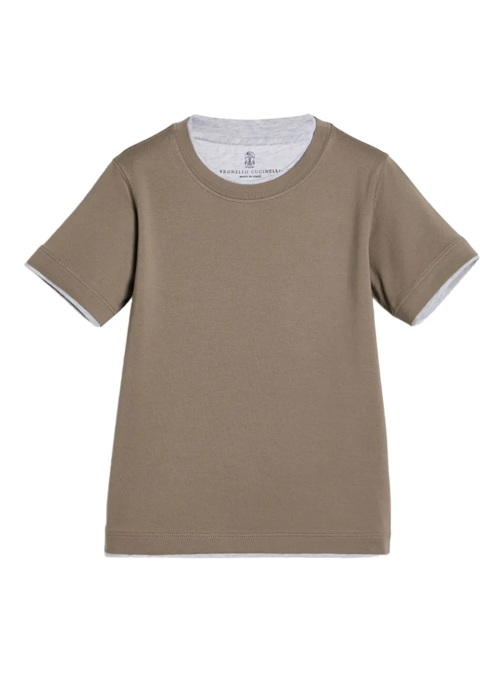 

Футболка с круглым вырезом Brunello Cucinelli Kids, коричневый