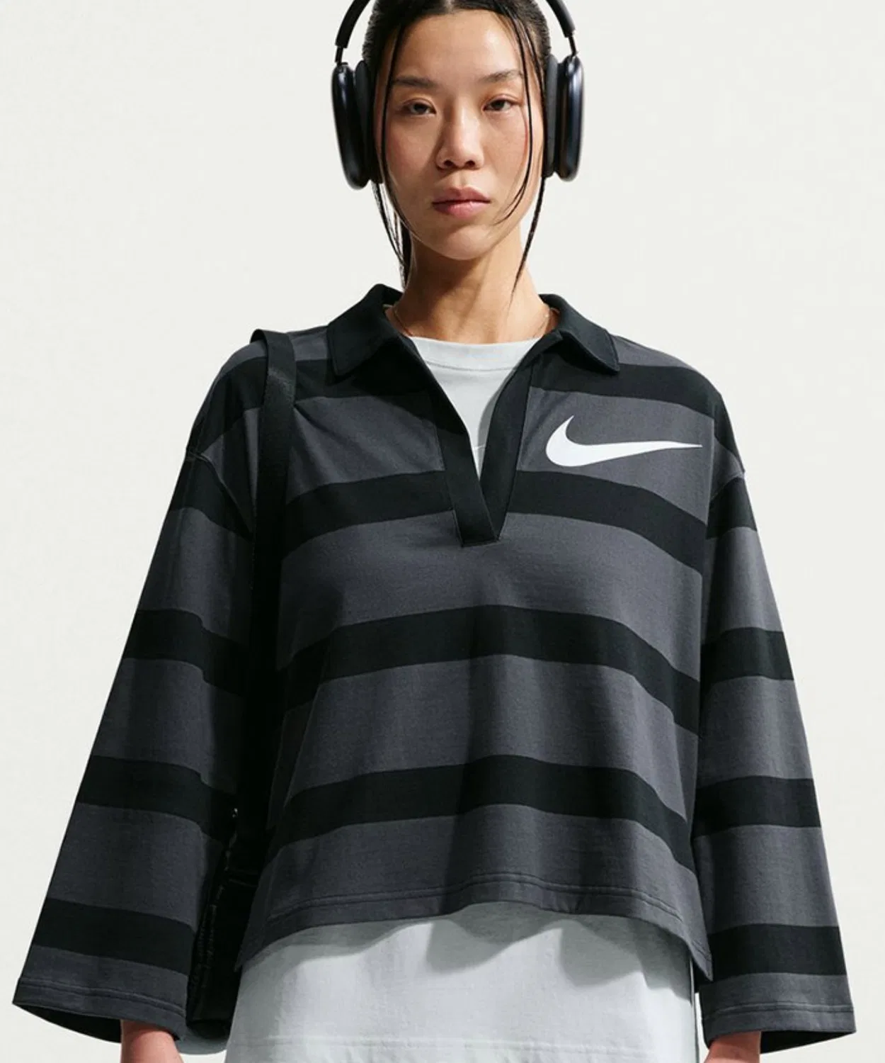 Лонгслив Nike Sportswear Prep хлопковый серый