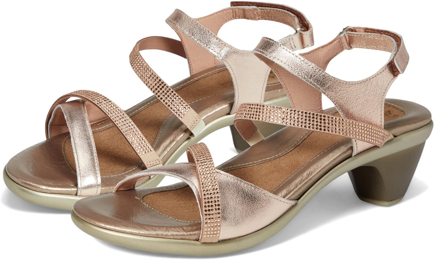 Босоножки Innovate Naot, цвет Soft Rose Gold Leather/Rose Gold Rhinestones