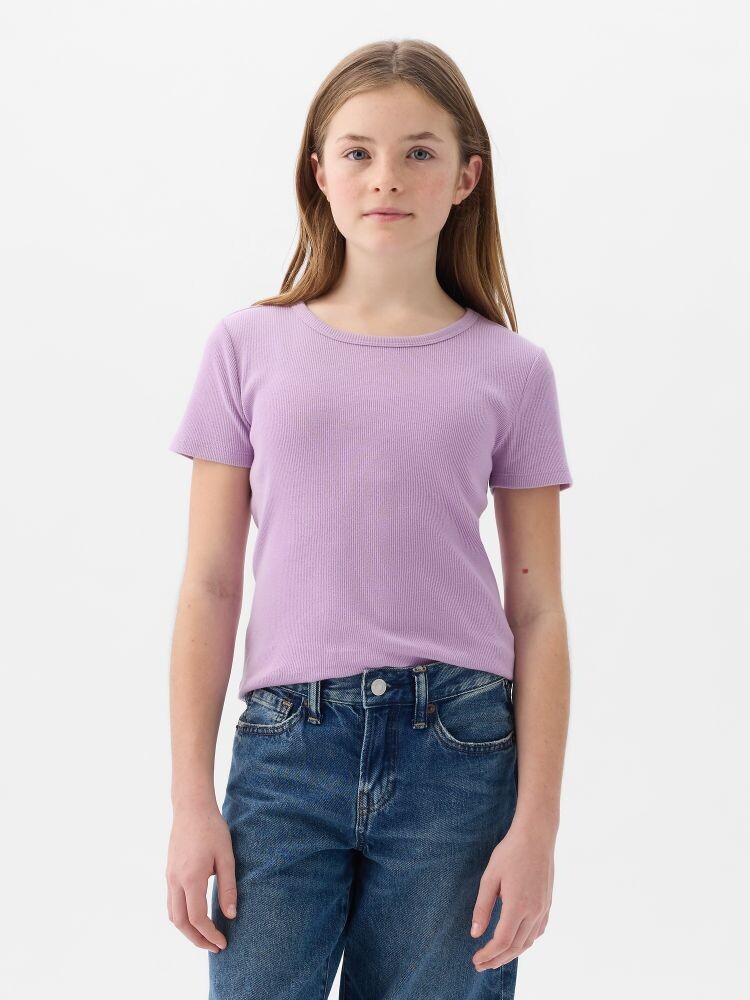 

Детская хлопковая футболка Gap, фиолетовый