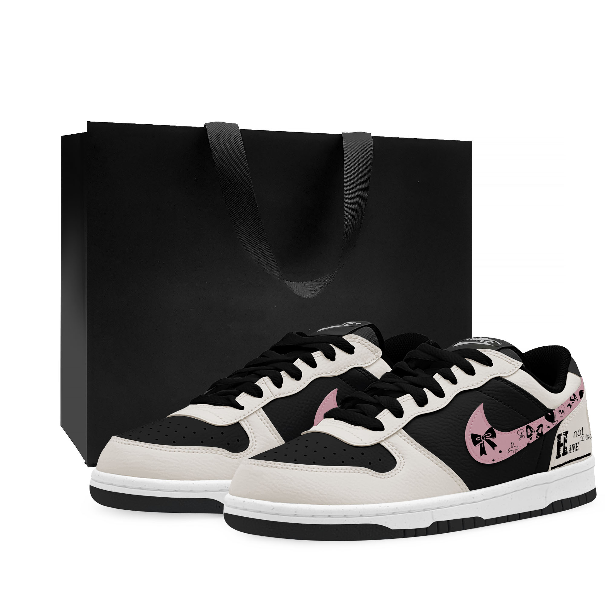 

Nike Большие низкие термоустойчивые противоскользящие амортизирующие износостойкие лоу-топ скейтборд кроссовки Unisex Pink Black Beige