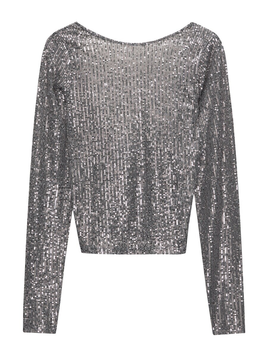 

Лонгслив Pull&Bear Shirt, серебряный