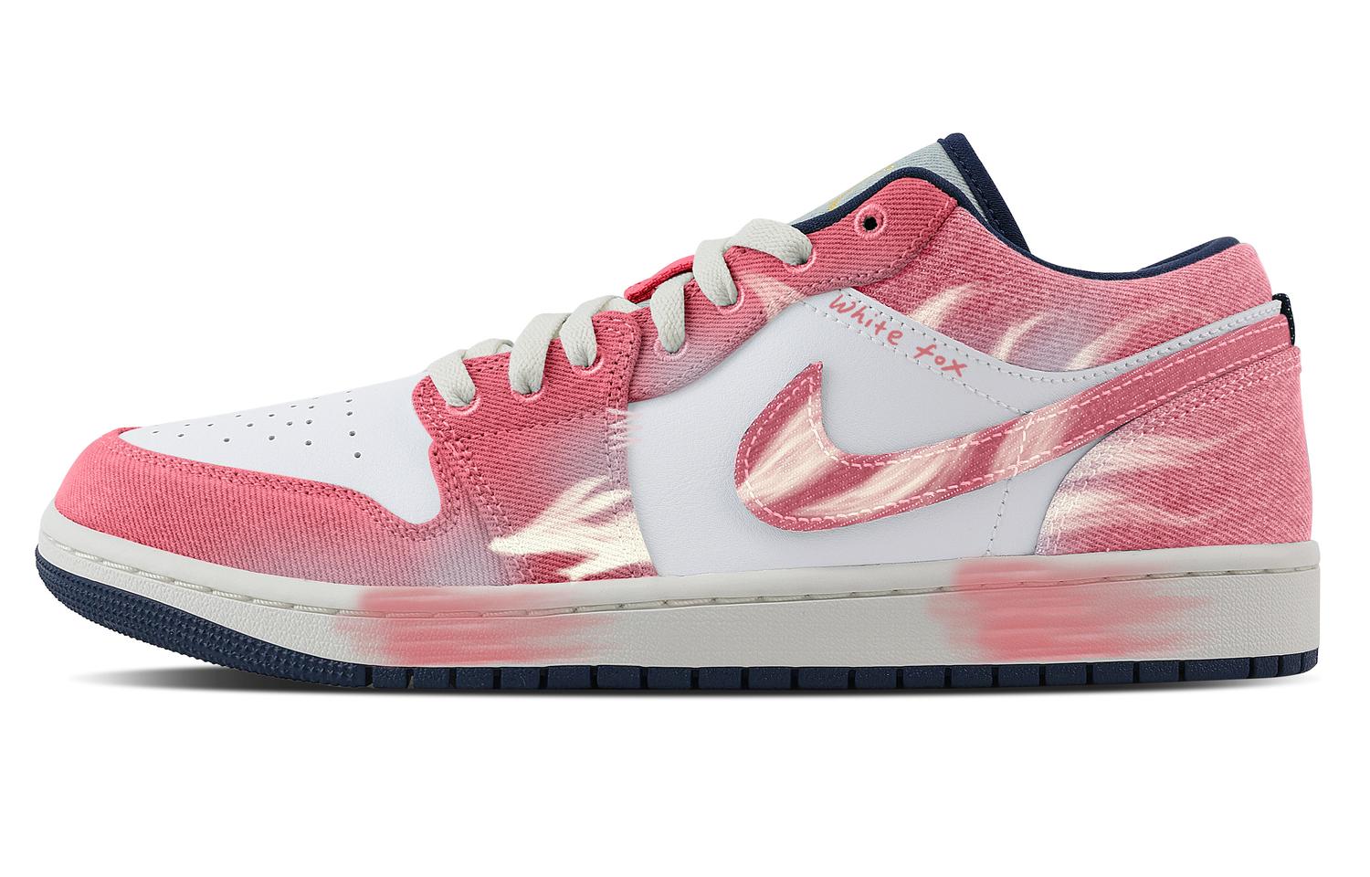 

Jordan Баскетбольные кроссовки Air 1 Tail Fox с низким верхом, устойчивые к истиранию, винтажные, мужские, розовые, белые