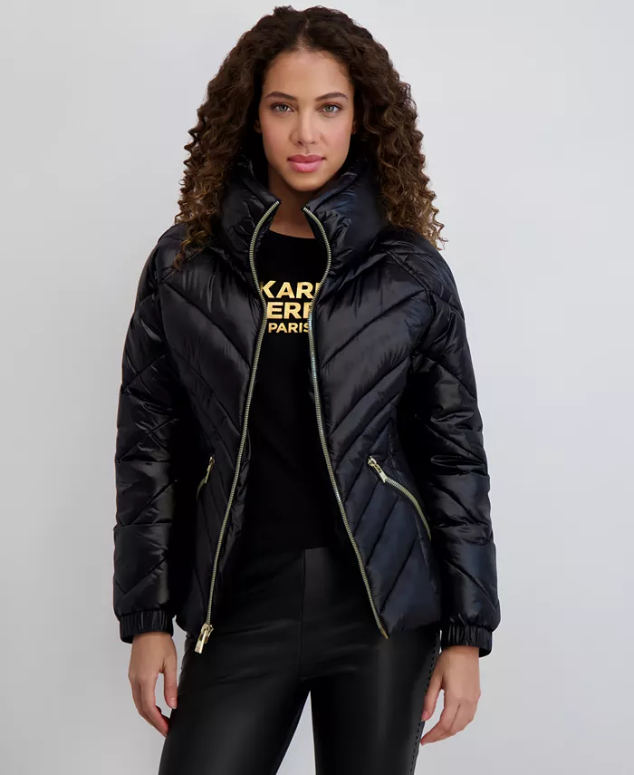 

Женская пуховик с воротником-подушкой Karl Lagerfeld Paris, черный