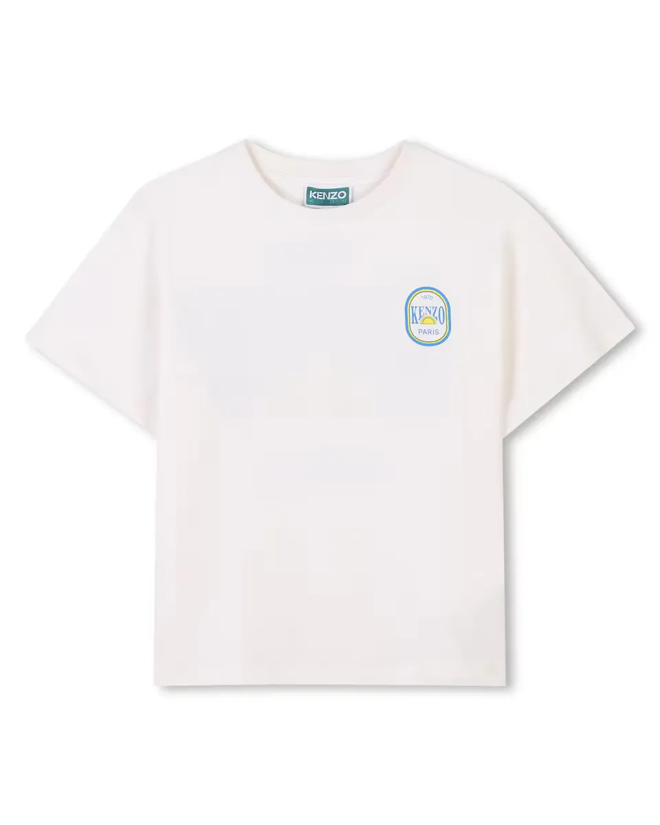 

Футболка для мальчика из белого хлопка Kenzo Kids, белый