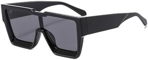 

Крупные цельные квадратные солнцезащитные очки для женщин, модные солнцезащитные очки в больших оправах для мужчин, женские очки с защитой от УФ-излучения UV400 MTZJH, C1black-black