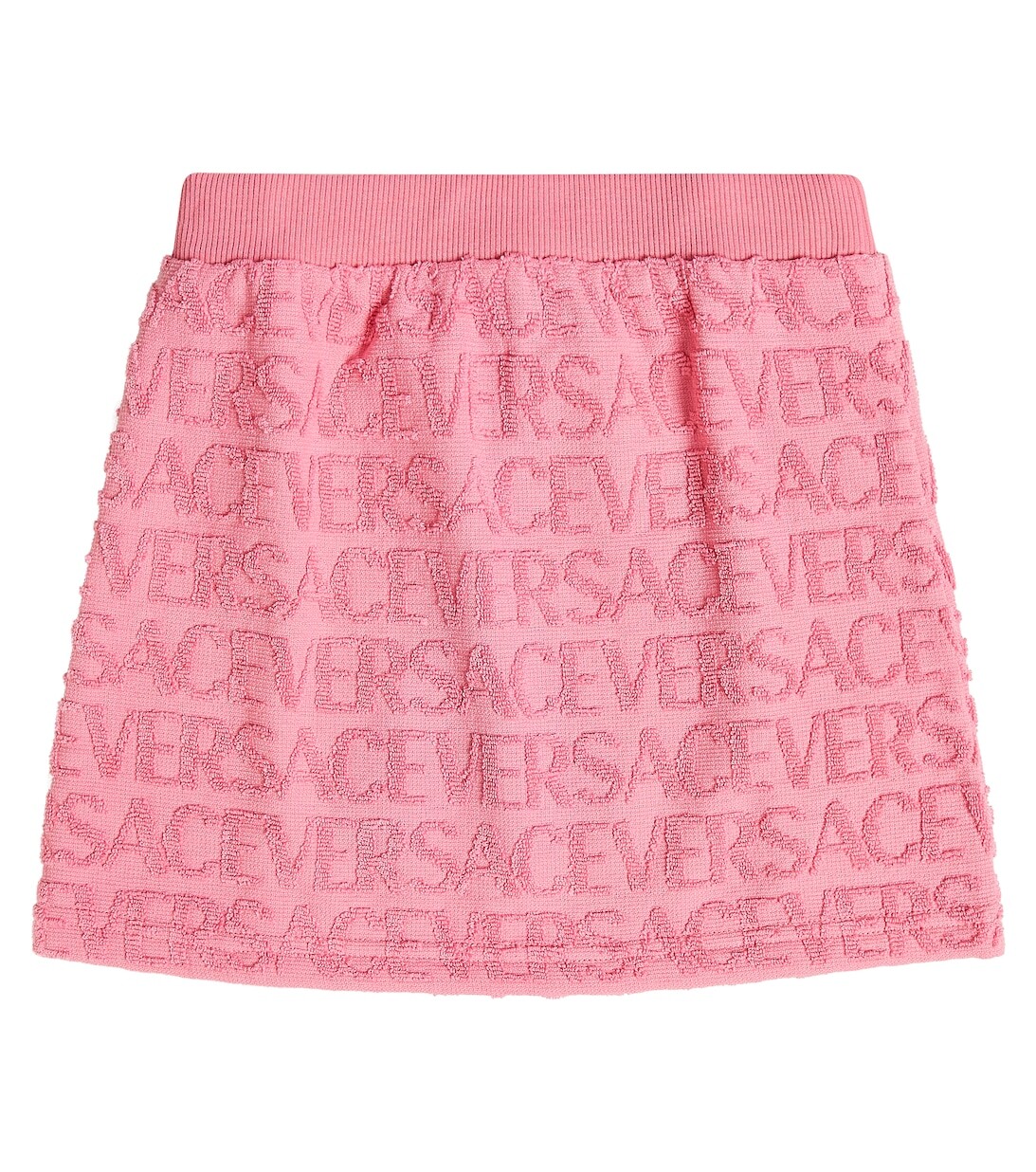 

Юбка из жаккардового хлопка с логотипом Versace, розовый