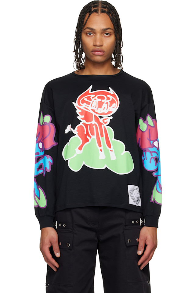 

Chopova Lowena Футболка-Джерси оверсайз «Черное облако»