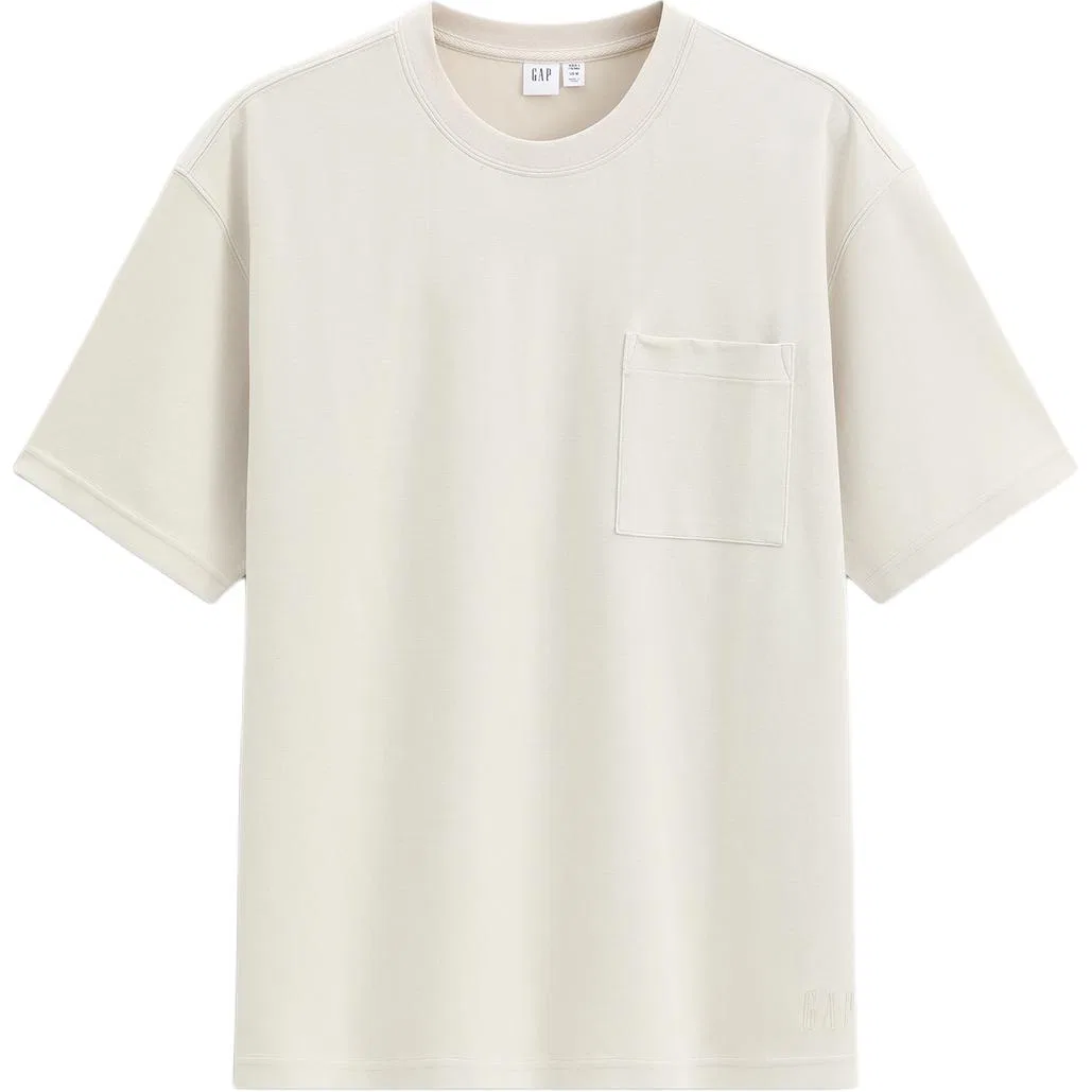 Футболка с круглым вырезом GAP Unisex Crew Neck Carbon Gray — фото 4