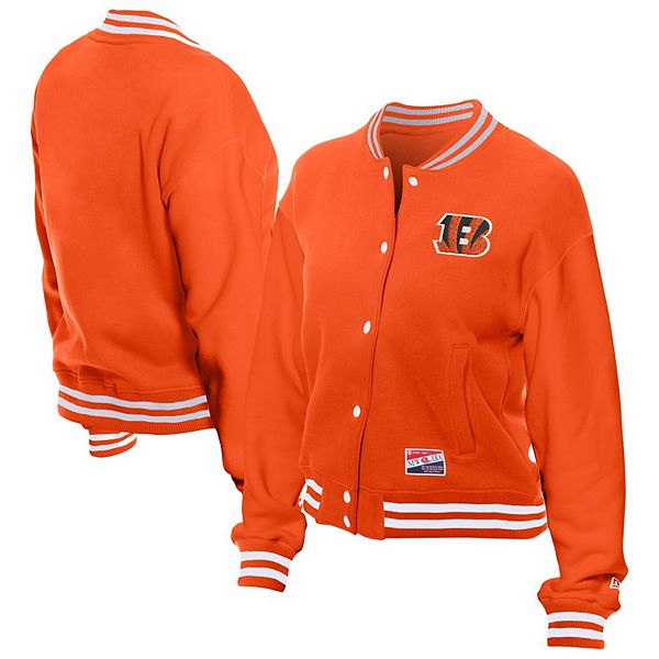 

Женская оранжевая куртка-бомбер cincinnati bengals throwback fleece full-snap New Era