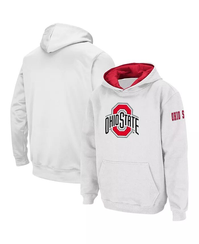 

Белый пуловер с капюшоном и большим логотипом Big Boys Ohio State Buckeyes Colosseum, белый