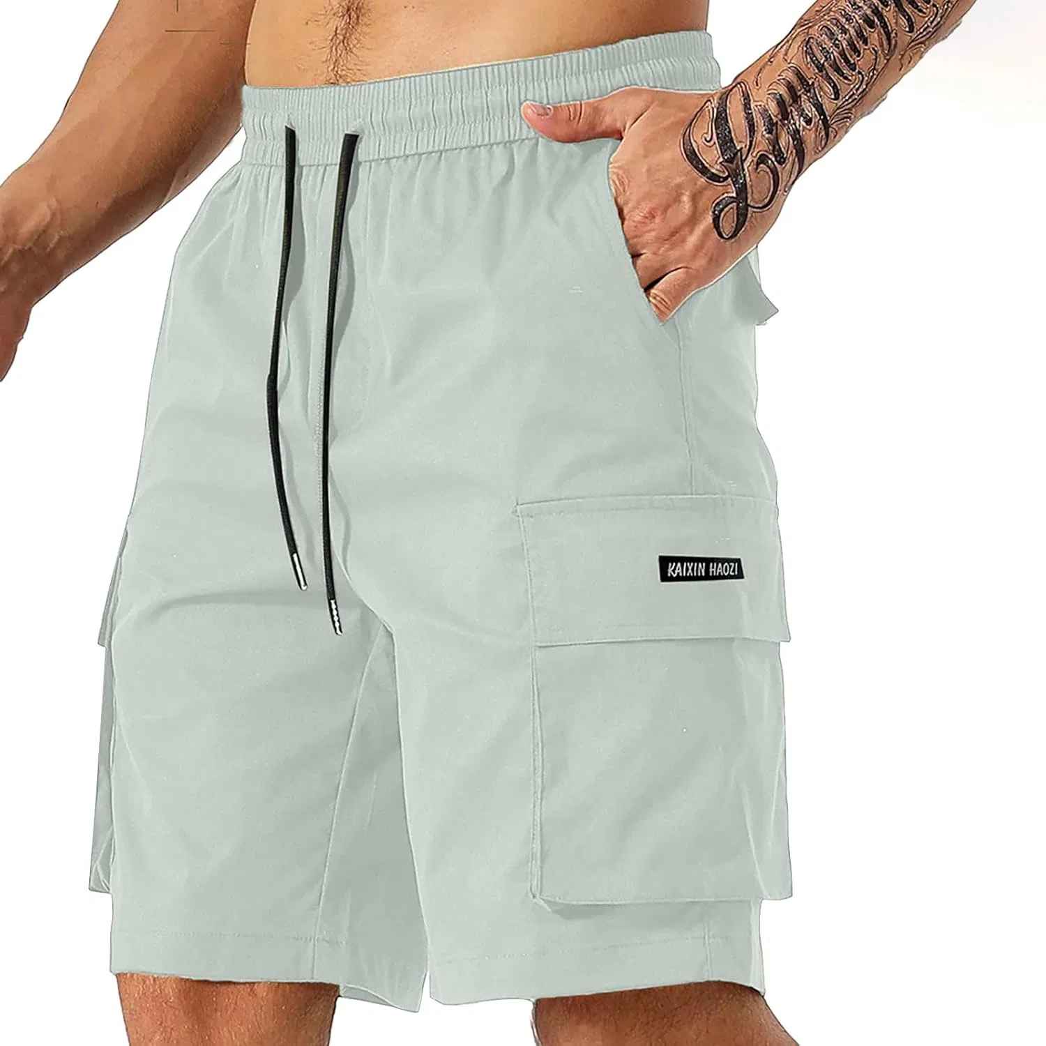 Шорты карго мужские, Mint Green, универсальные