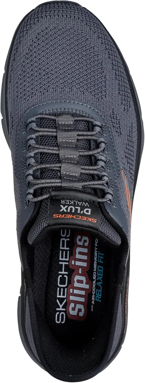 Мужские кроссовки Skechers D'lux Walker 2.0 Reelertrainers, Charcoal Orange — фото 3