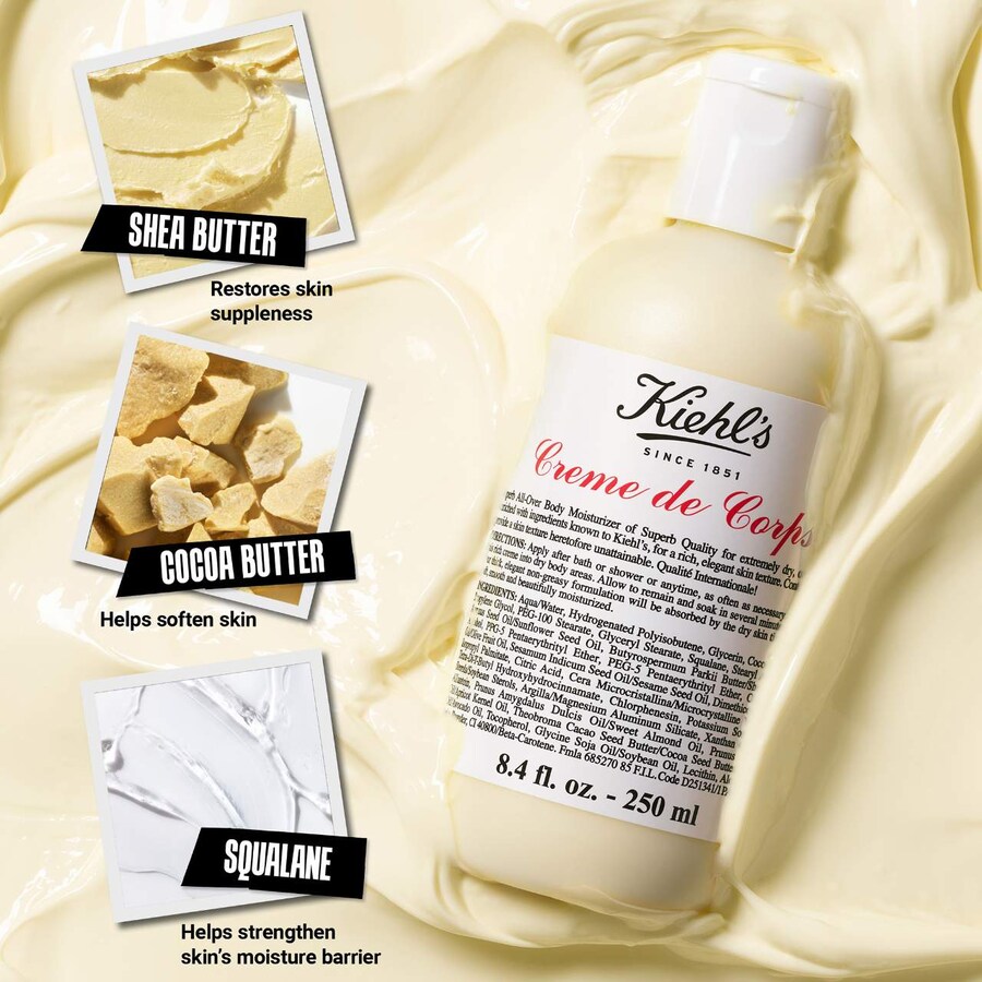 Многоразовый увлажняющий лосьон для тела Crème de Corps со скваланом Kiehl's Since 1851, 33.8 oz/1 L — фото 3