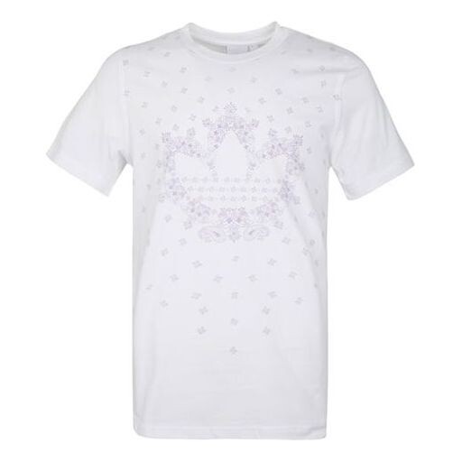 

Футболка men's originals bandana trefoil pattern logo printing round neck short sleeve white t-shirt Adidas, белый