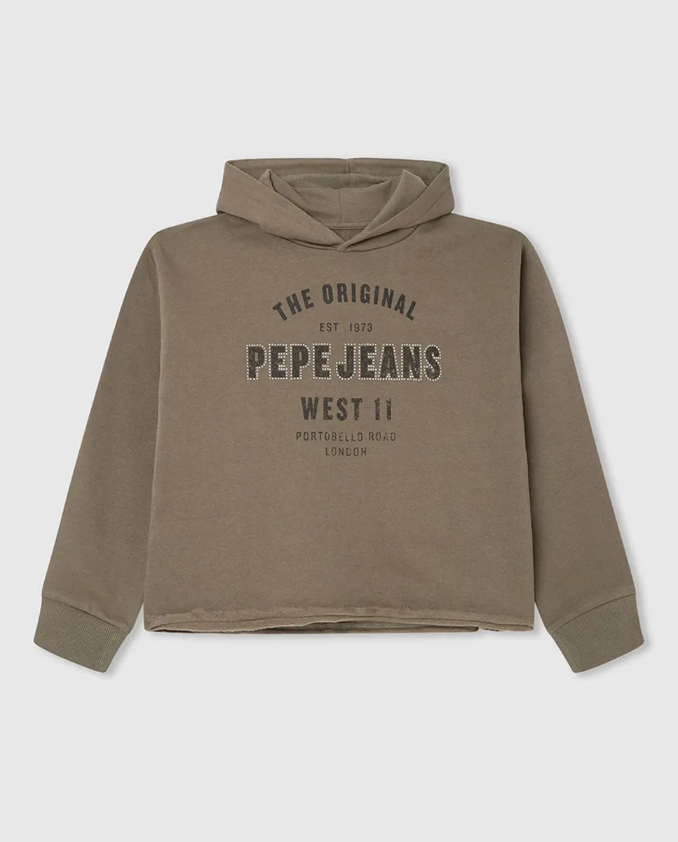 

Укороченная толстовка с капюшоном для девочки Pepe Jeans, зеленый